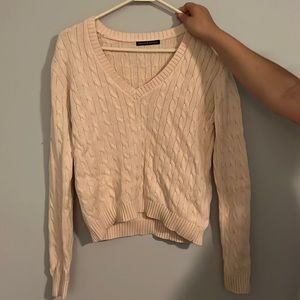 Brandy Melville light pink crochet sweater